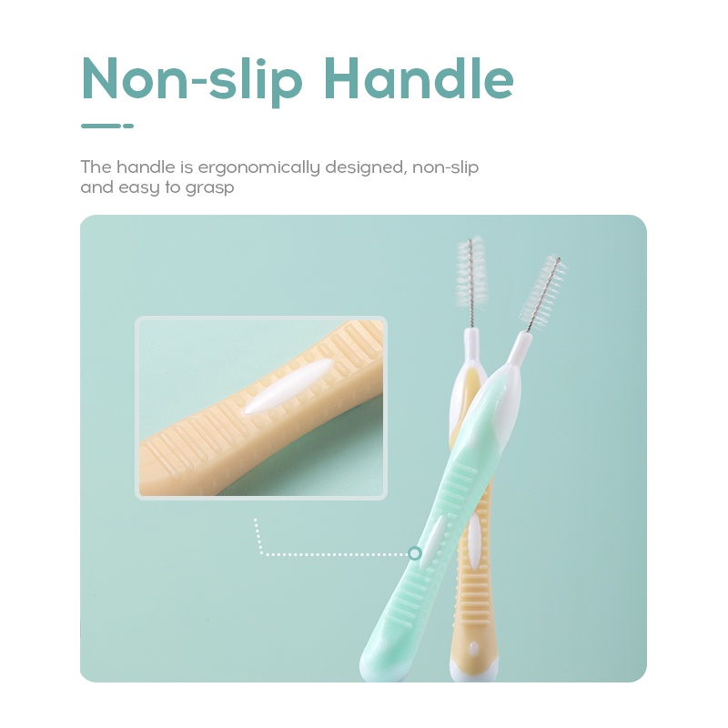 MEYARN Set 5 Cọ Quét Răng Chuyên Dụng 0.7 / 0.9mm | Bàn Chải Chỉnh Hình Răng Siêu Mịn Có Tay Cầm Tiện Dụng