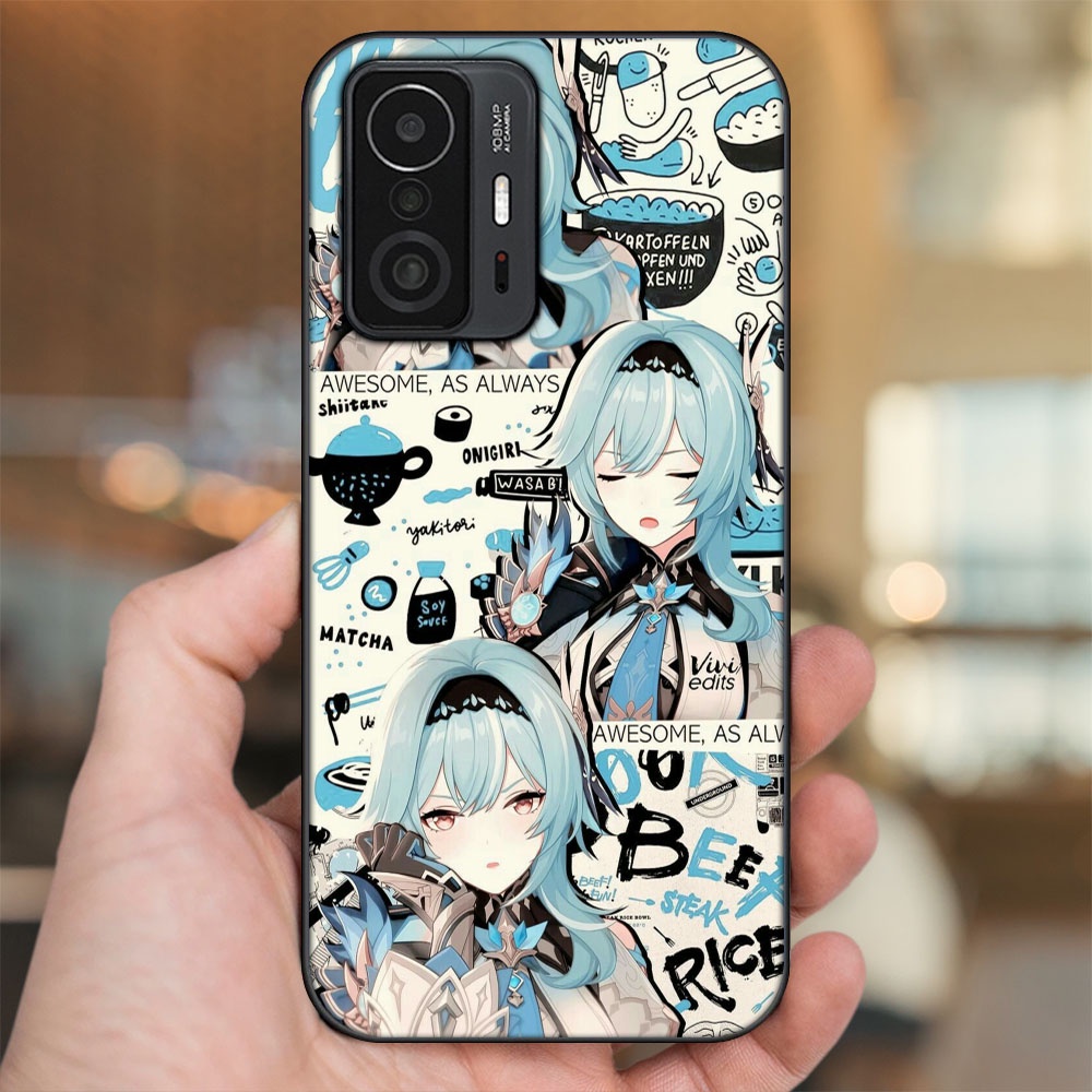 Ốp lưng Xiaomi 11T Pro 5G viền đen in hình Eula Genshin Impact