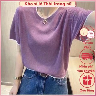 0199. áo len viền cổ tròn basic
