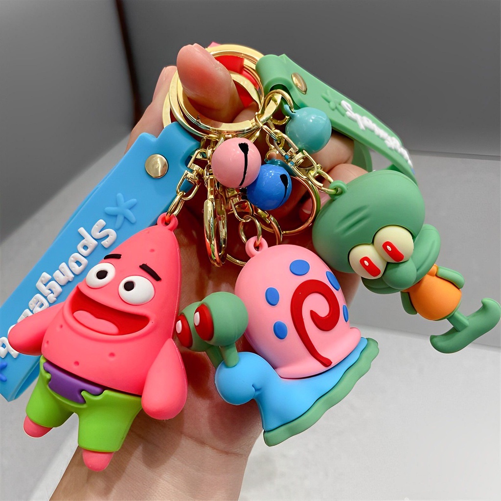 6cm Cute Spongebob Squarepants Keychain Cartoon Children Couple Birthday Gift Pendant