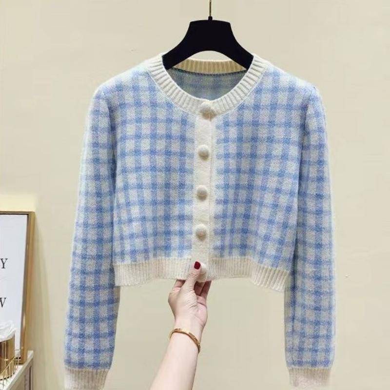Bộ Áo Khoác Cardigan Dệt Kim + Quần Jeans Lưng Cao Thời Trang Phương Tây