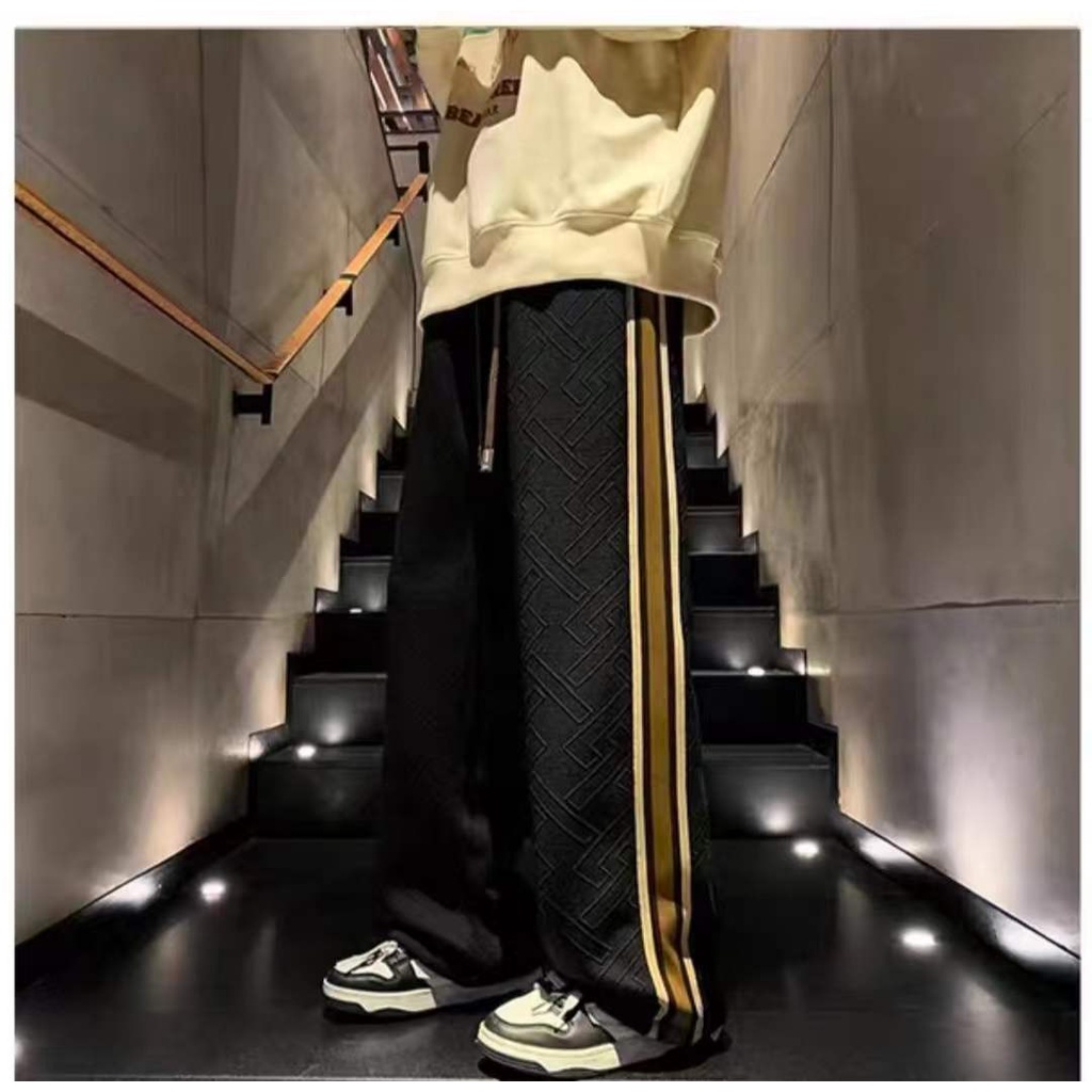 Quần Thể Thao Ống Rộng Lót Nhung Dày Dặn Thời Trang Mùa Đông Cho Nam