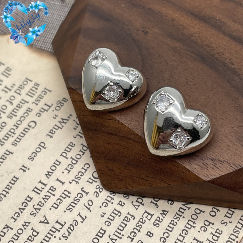 1973037 Nút Đồng Hình Trái Tim Đính Đá Zircon Cao Cấp