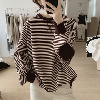 [Plus Size] (40-150kg) Áo Sơ Mi Nữ Oversize Tay Dài Sọc Dọc