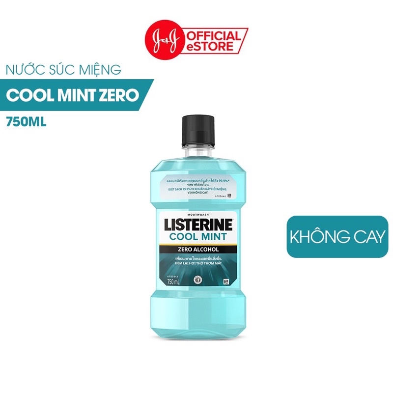 Nước súc miệng listerine Cool Mint, trà xanh, gừng, chanh, bạc hà
