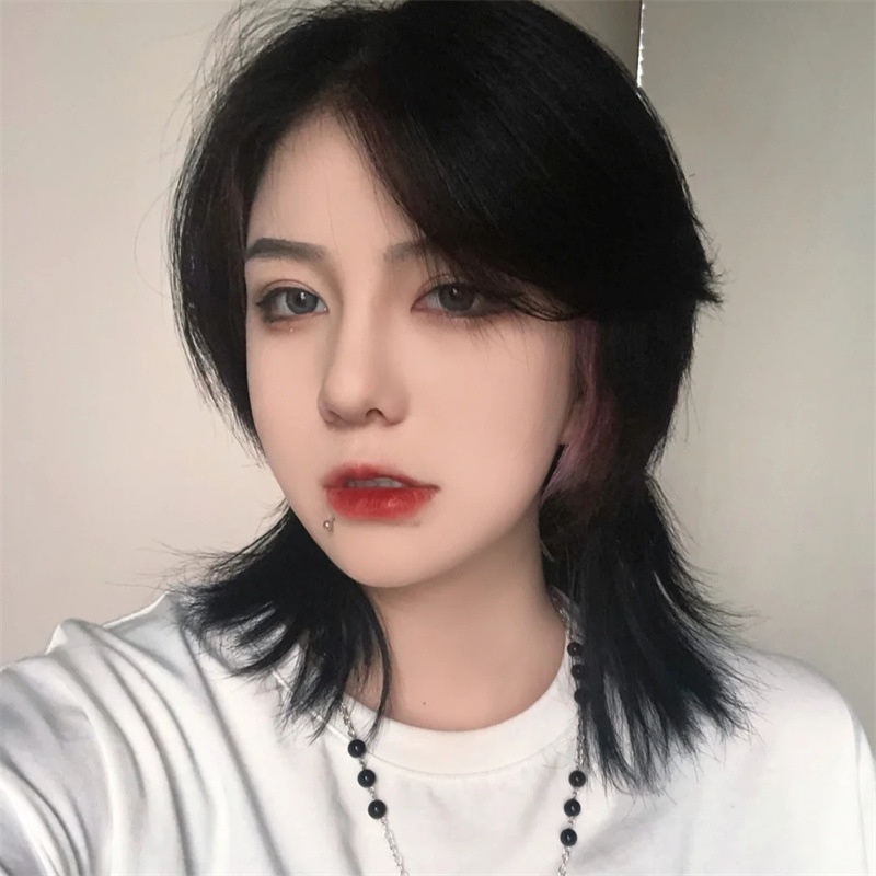 Tóc Giả Ngắn Màu Đỏ Kiểu Sợi Sói Phong Cách Nhật Bản Cho Nam Và Nữ