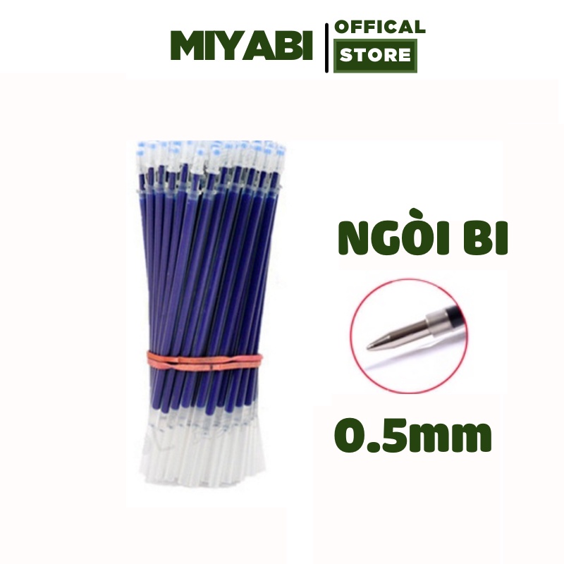 Ruột bút gel ngòi 0.5mm - 10 cái - màu xanh , đen , đỏ - Ruột bút mực gel cao cấp - MIYABI STORE