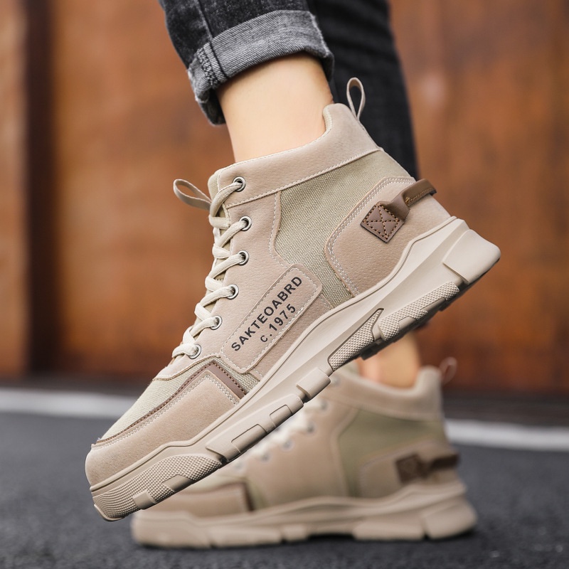 Giày sneaker nam cổ cao phối da lộn sakteo phong cách cơ động đi thoải mái và bền bỉ thời trang ulzzang Hàn Quốc TH-75