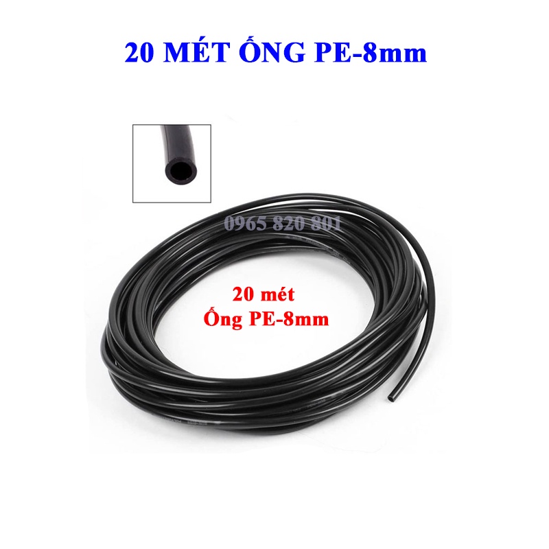 Sét 20M Dây Ống Phun Sương 8Mm Chất Lượng Cao Cho Máy Bơm Phun Sương