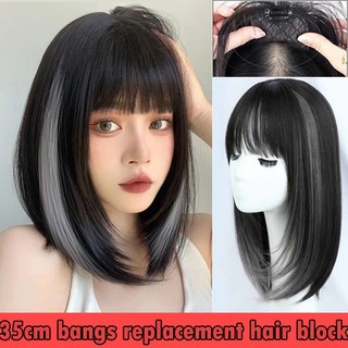 Tóc giả màu trắng che phủ mái ngang tóc tiện lợi