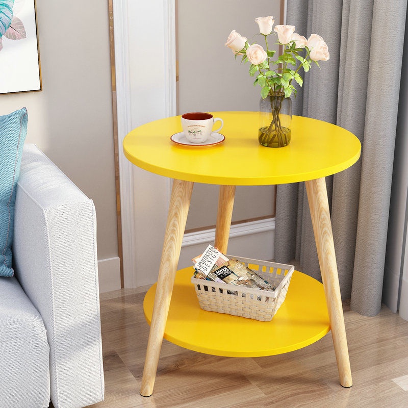 Bàn trà mini Bắc Âu phòng khách đơn giản di động bên cạnh sofa đầu giường làm việc nhỏ góc bàn tròn nhỏ