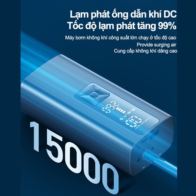 Máy Bơm Hơi Điện Tử Không Dây Cho Lốp Xe Ô Tô Kích Thước Nhỏ Gọn