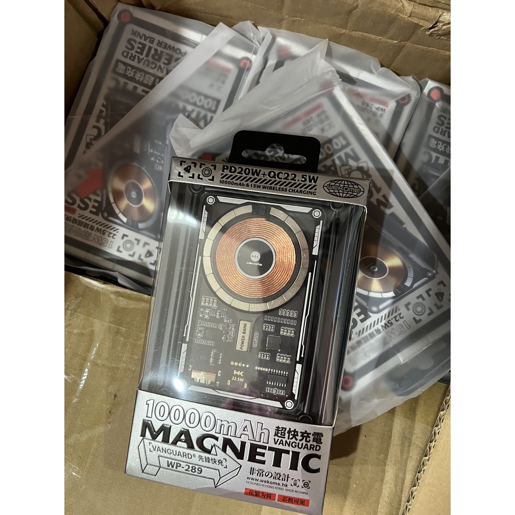 Sạc dự phòng không dây trong suốt WEKOME 22.5W dung lượng 10.000 mAh thiết kế độc đáo cho điện thoại iP