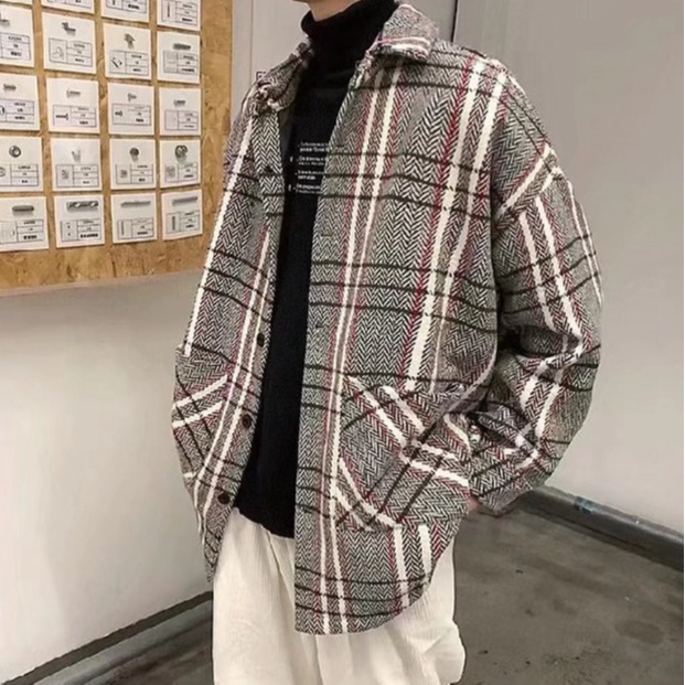 Áo Khoác Dệt Kim Tay Dài Dáng Rộng Họa Tiết Kẻ Sọc Thời Trang Mùa Đông Cho Nam