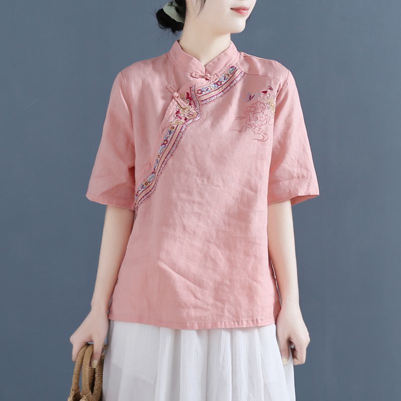 ☻ L O T U S ☻ Plus Áo Kiểu Thêu Phong Cách Cổ Điển CAL1889