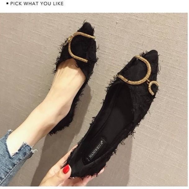 Giày Búp Bê Mũi Nhọn Đế Mềm Thời Trang Cho Nữ