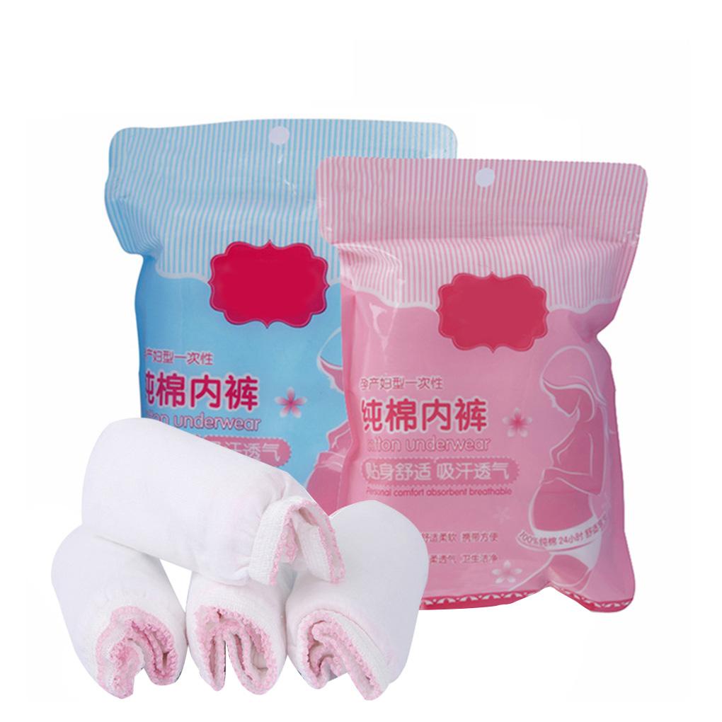 Set 4 Quần Lót Cotton Khử Trùng Dùng Một Lần Cho Phụ Nữ Mang Thai