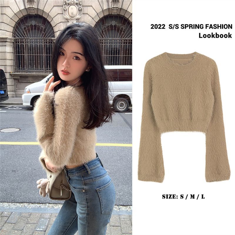 Áo len COZOK tay loe cổ tròn màu trơn thời trang