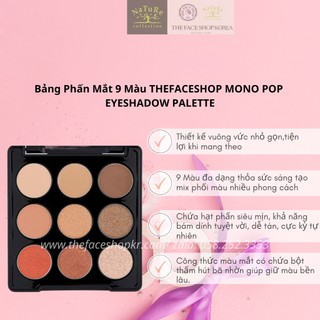 Bảng phấn mắt 9 màu THEFACESHOP MONO POP EYESHADOW PALETTE (0.8gx9)