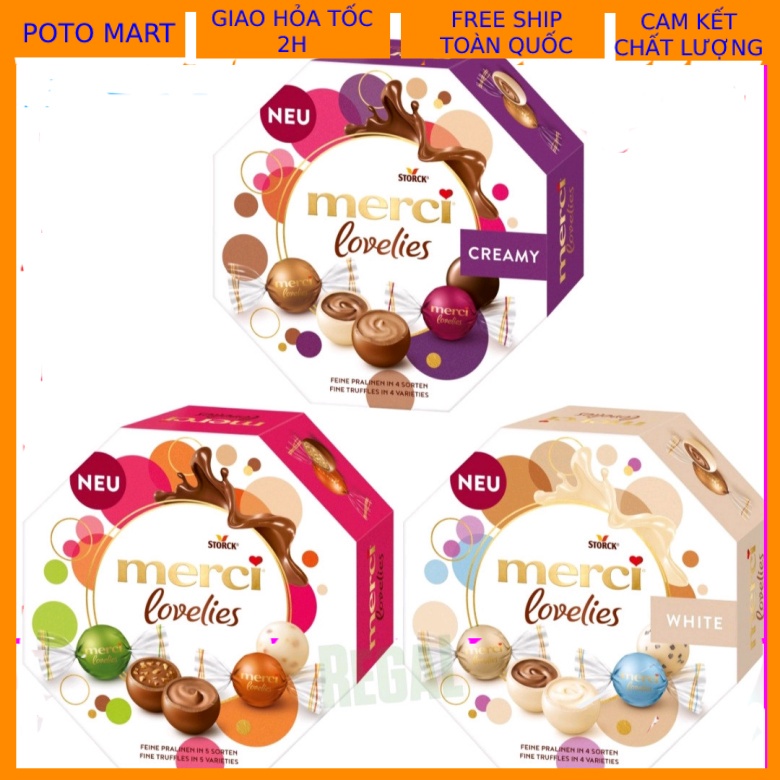 [Mẫu Mới] KẸO SOCOLA MERCI LOVELIES 185g- Đức