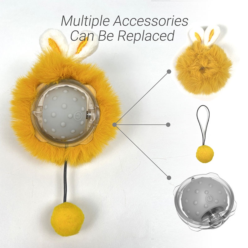 HamshMoc Đồ Chơi Bóng Lăn Tương Tác Tự Động Thông Minh Có Đèn LED Và Âm Thanh Sạc Lại Được Cho Mèo Cưng