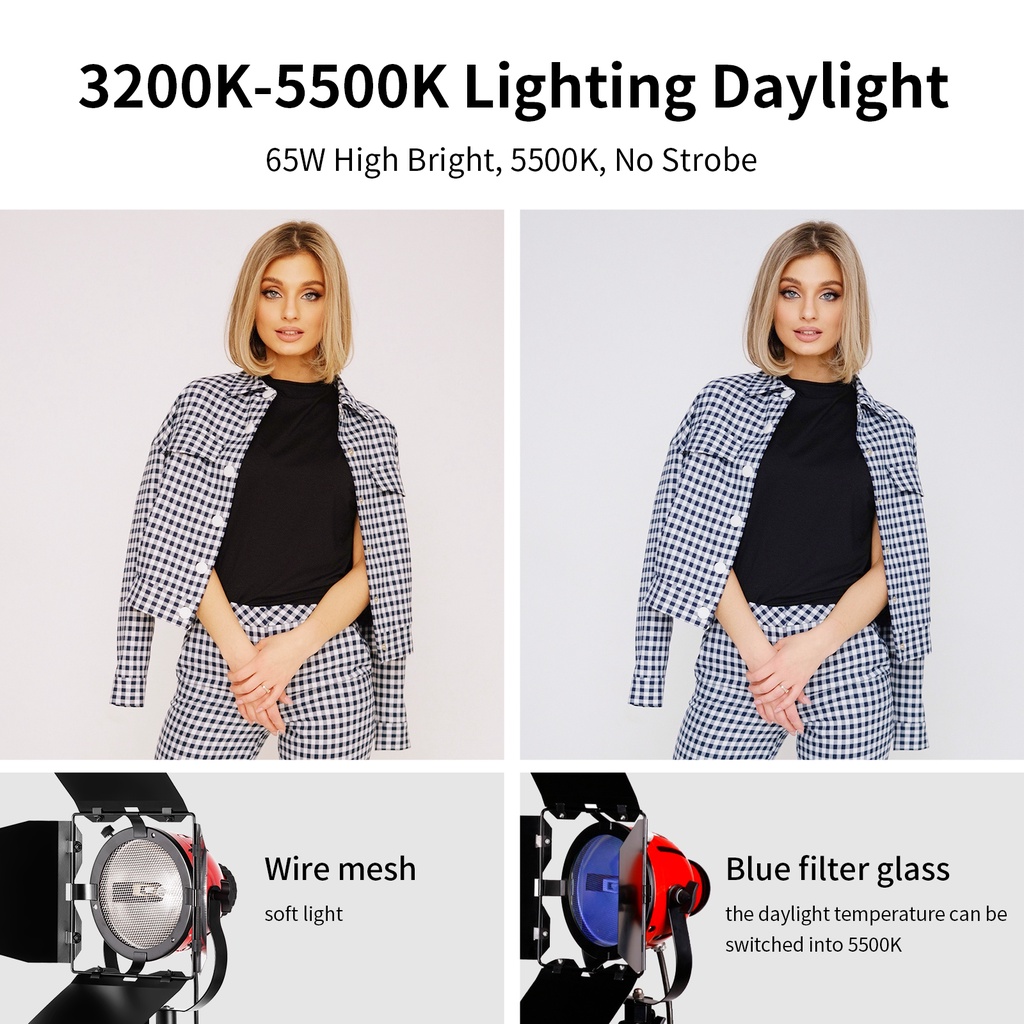Đèn LED trợ sáng SELENS hỗ trợ chụp ảnh 800W dây nguồn dài 5m tiện lợi