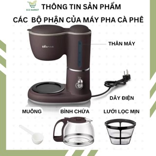 Máy pha cà phê mini, máy pha cafe pha trà nhỏ giọt đa năng, máy pha cà phê bear - SET2269