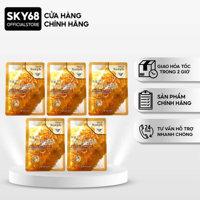 Combo 5 Mặt Nạ Dưỡng Sáng, Săn Chắc Da Sữa Ong Chúa 3W Clinic Royal Jelly Mask Sheet 23ml x 5