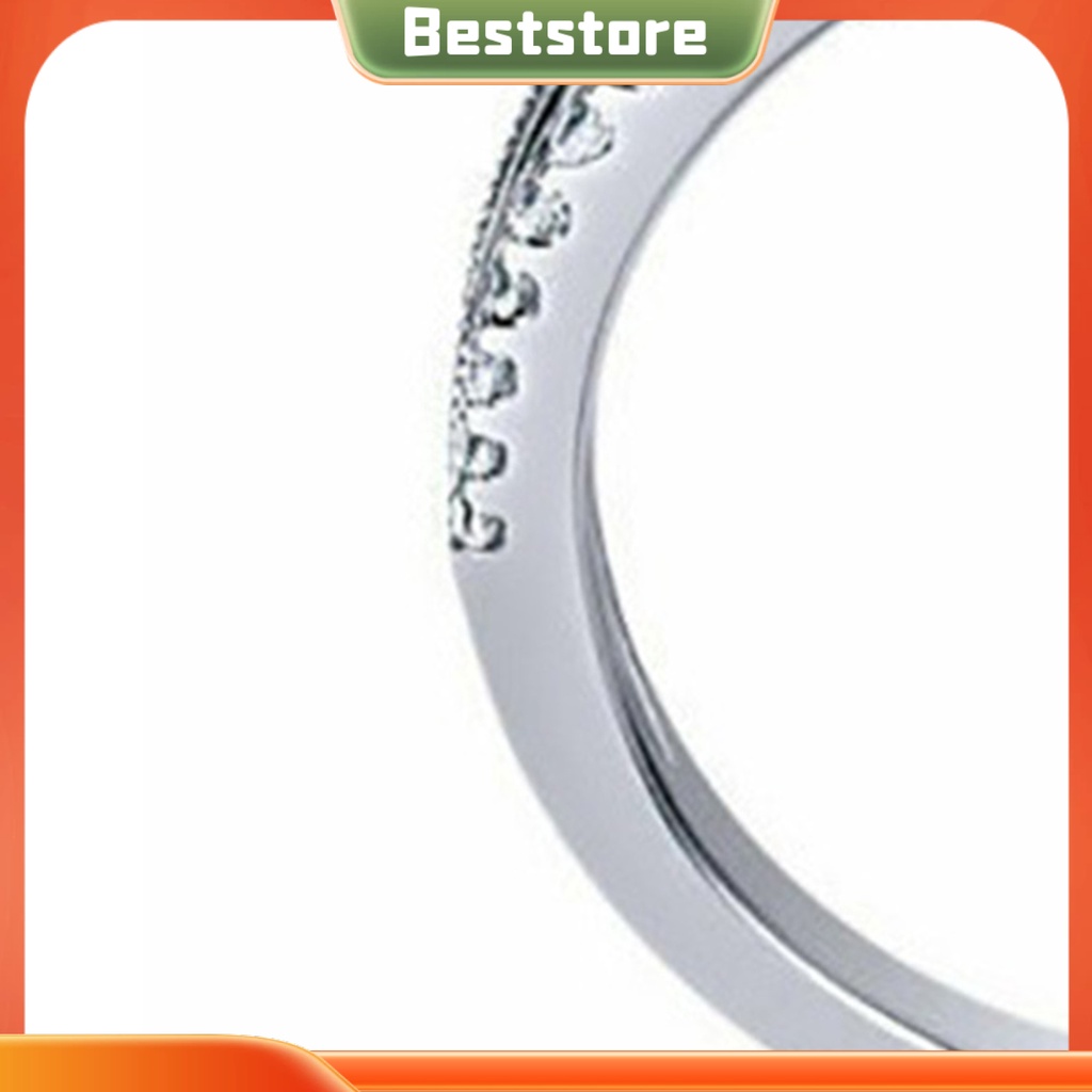 Nhẫn Đính Đá Kim Cương Giả Hai Lớp Không Phai Màu Trọng Lượng Nhẹ Cho Nữ