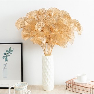 Combo 10 cành lá dẻ quạt vàng kim trang trí decor siêu đẹp