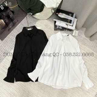 Áo sơ mi lụa tay bo chất mát mịn