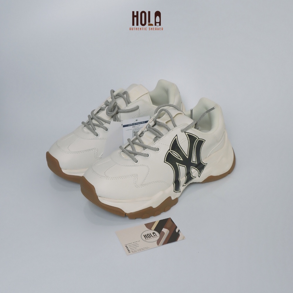 Giày MLB chính hãng, MLB authentic ny chunky gum, đế tăng chiều cao 5-7cm, check ra fake hoàn tiền x3