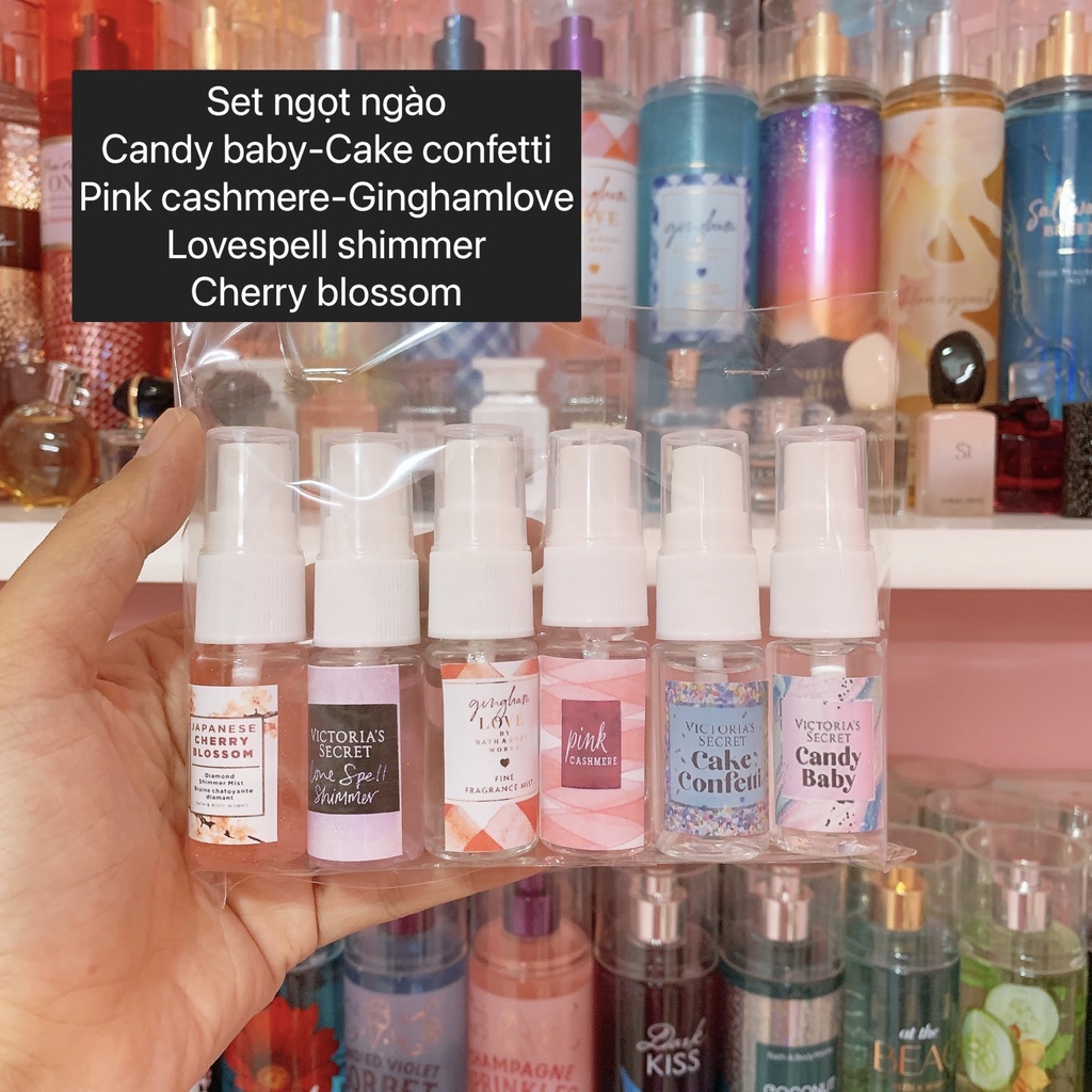 🌸 Combo 6 chai chiết bodymist mix Bath&Bodywork-Victoria's secret 10ml 🌸