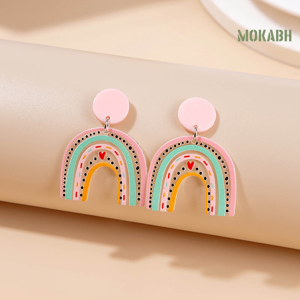 1 Đôi Bông Tai Acrylic Bóng Hình Hoa Ngôi Sao Hoạt Hình Nhiều Màu Sắc Thời Trang Dành Cho Nữ