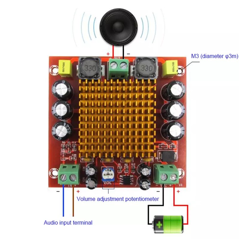 Mạch Khuếch Đại Âm Thanh XH-M544 Mono 150W DC 12-26V TPA3116DA