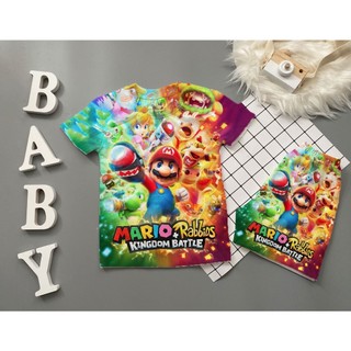 Quần áo bé trai thun lạnh in hình mario chất thun lạnh thái in 3d 10-60kg, đồ bộ thun lạnh cho bé SUSHI KIDS