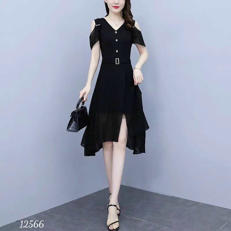 Đầm voan chiffon M/L/XL/2XL⚡️Đầm dự tiệc / trung niên