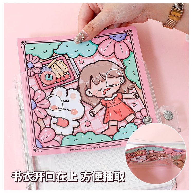 Peach Cartoon character girl cute notebook Memo Pad School Office Stationery Notepad
