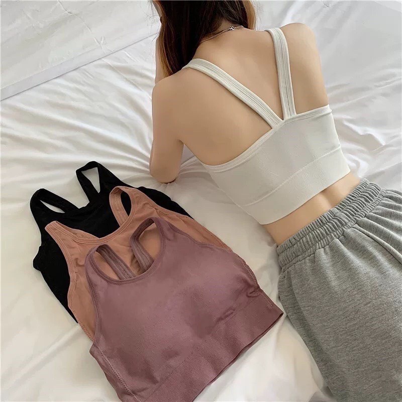 Áo Bra Nữ Dáng Coroptop Lưng Dây Chéo Siêu Hot V88