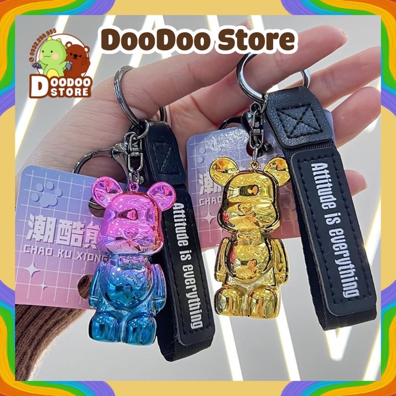 Móc Khóa Gấu Bearbrich Nhiều Màu A50, Móc Chìa Khóa BearBrick Ombre Hottrend Sành Điệu