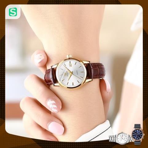 Đồng Hồ OLEVS 6898 Chống Thấm Nước Kiểu Dáng Thời Trang Cho Nữ dây da đẹp giá rẻ