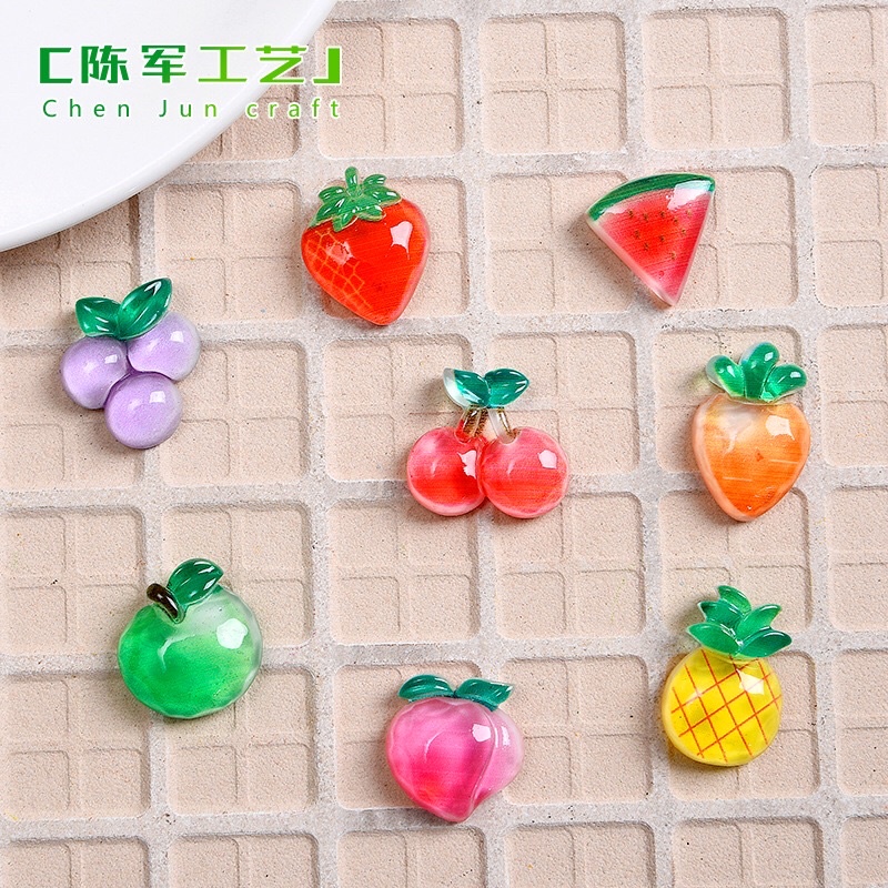Set 10 charm hoa quả lập thể siêu dễ thương