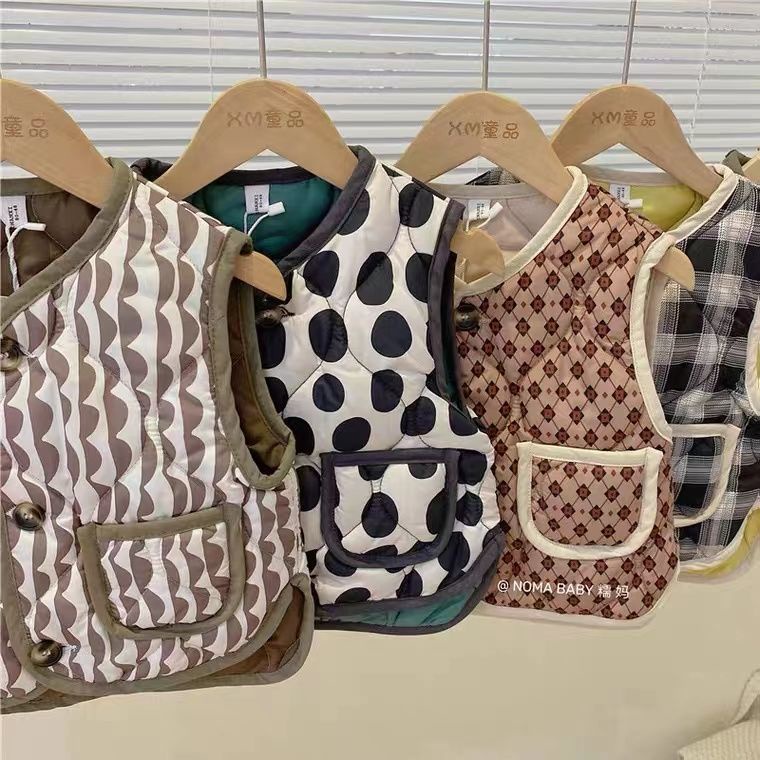 Áo Khoác Thu Đông Không Tay Giữ Ấm Phong Cách Hàn Quốc Hợp Thời Trang Mới Cho Bé Trai Và Bé Gái