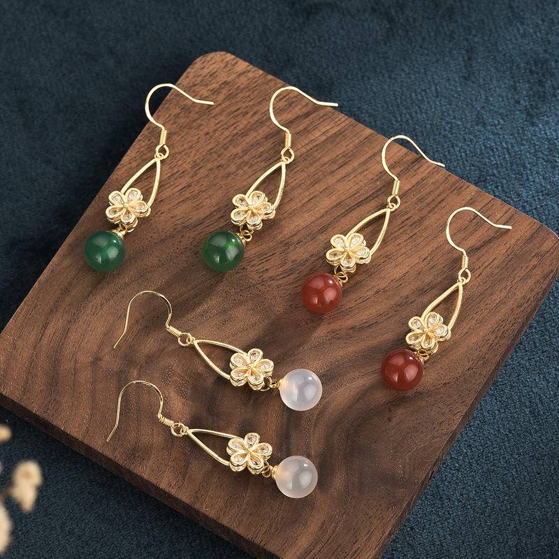 Bông Tai Dáng Dài Bằng Kim Loại Đính Đá Pha Lê Phong Cách Trung Hoa Cổ Điển Thời Trang Cho Nữ 91#