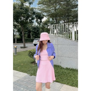 Set bộ nữ áo croptop hai dây và chân váy chữ A thun xốp cao cấp Arum Set - Sibling House