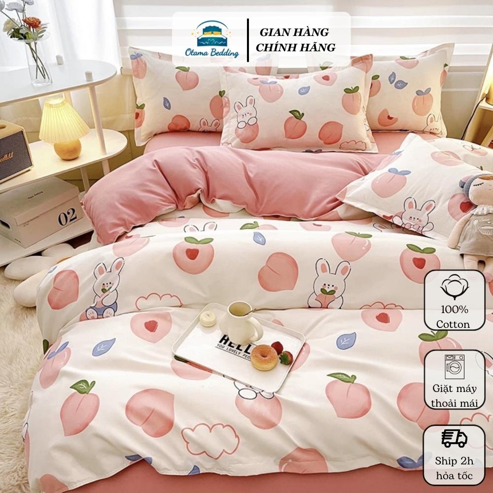 Bộ ga gối 4 món poly cotton drap giường bo chun miễn phí, bộ chăn ga gối 4 món mùa hè cao cấp - Otama Bedding