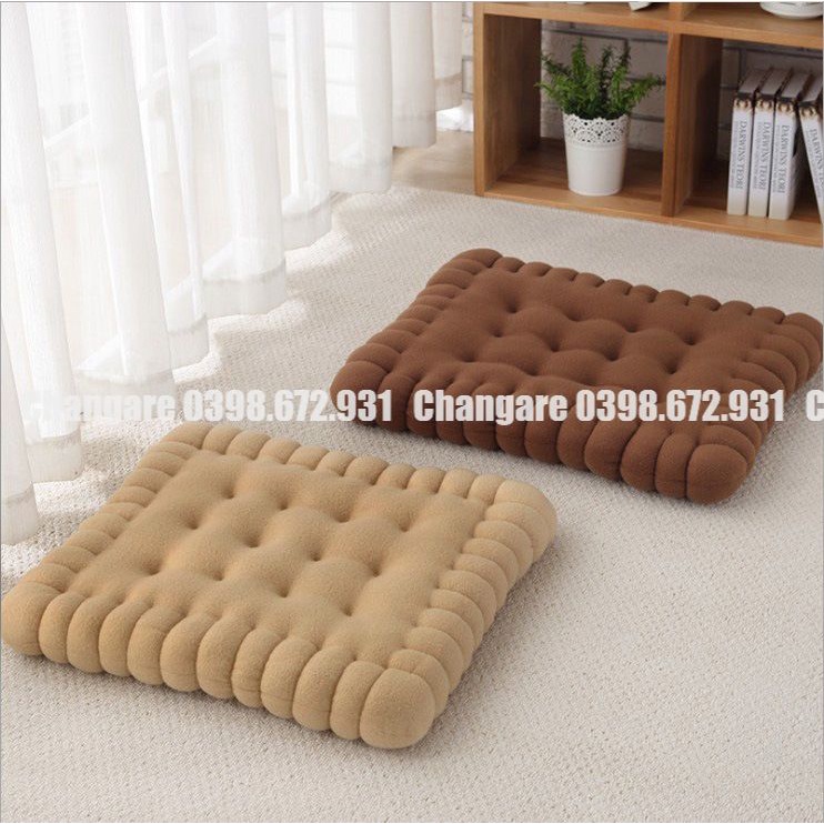 Đệm ngồi bệt,nệm lót ghế,nệm ngột bệt decor mẫu mới hình bánh quy tròn và bánh quy vuông siêu đẹp