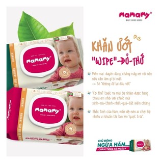 (COMBO 10 GÓI) Khăn Ướt Mamamy 100 Tờ (Có Mùi, Không Mùi)