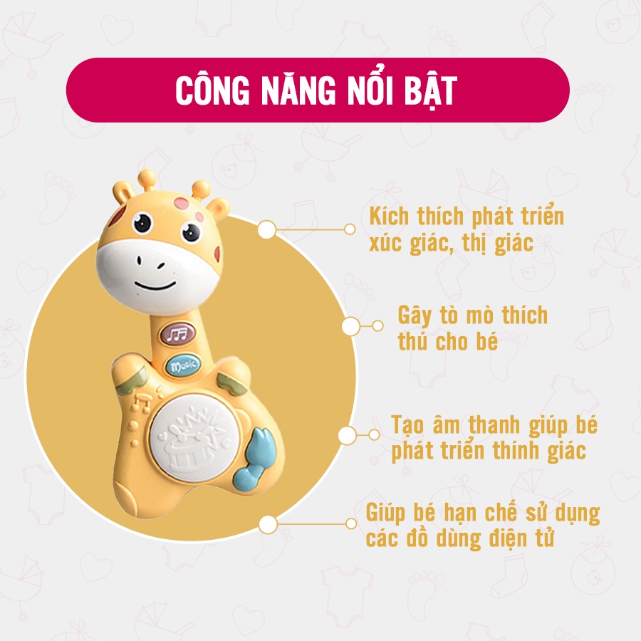 [Quà Tặng] Đàn trống phát nhạc hươu cao cổ Mamamy