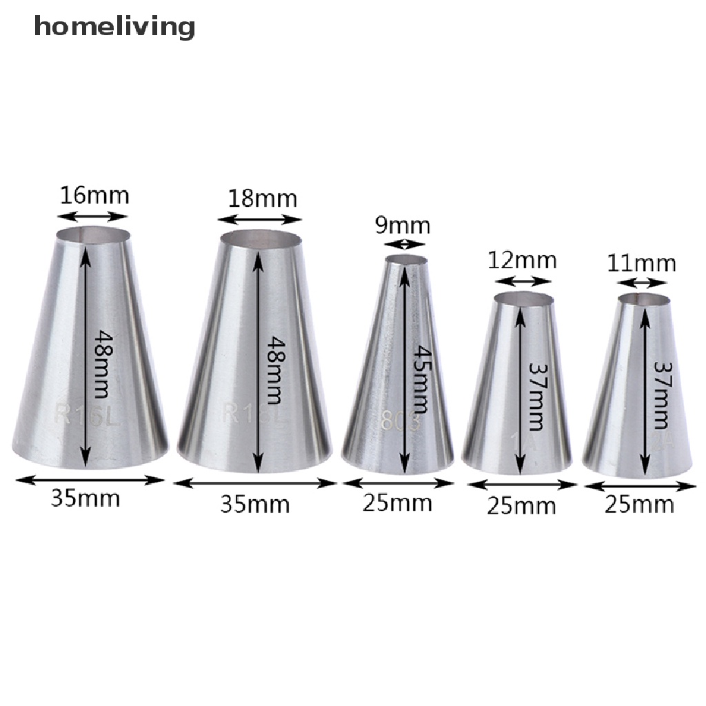 Bộ 5 Đuôi Bắt Bông Kem Hình Tròn Lớn